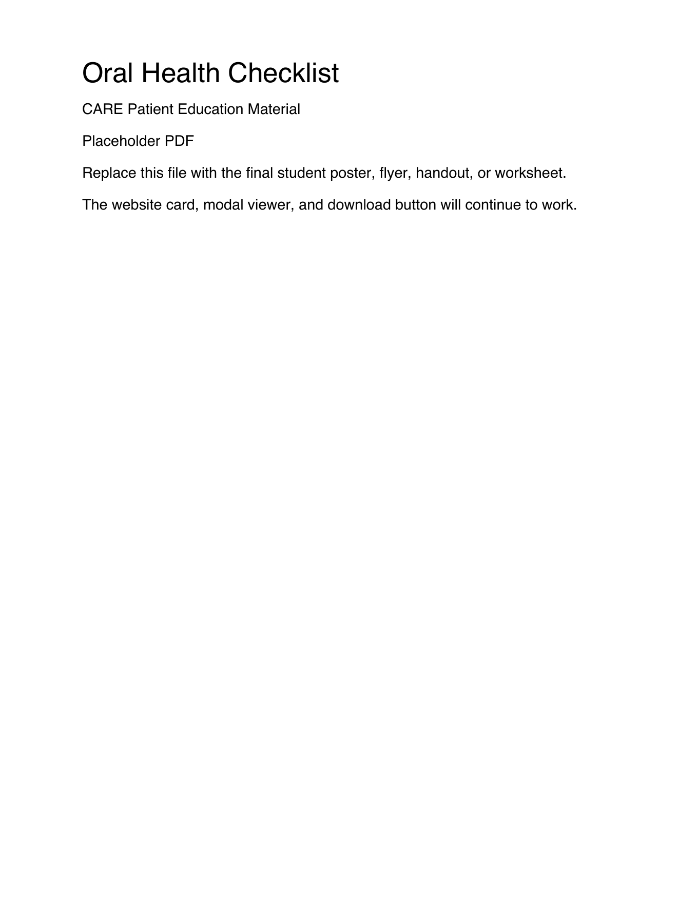 Oral Health Checklist preview